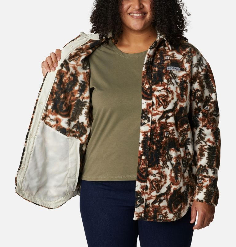 Women's Columbia Benton Springs Shirt Jackets Coffee | Plus Size CA-DC064